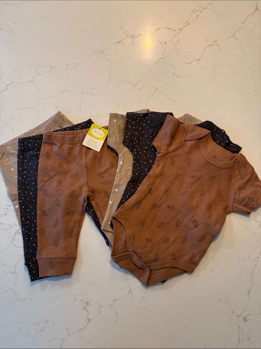NWT: 3 Brown and Navy Baby Matching Sets